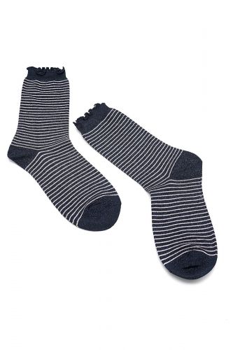 Paire de chaussettes bleue & blanche lignée SELECTED | Marine