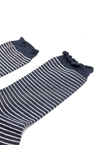 Paire de chaussettes bleue & blanche lignée SELECTED | Marine
