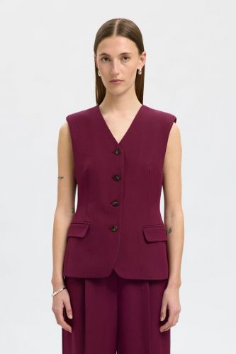 Selected Femme gilet Bordeaux