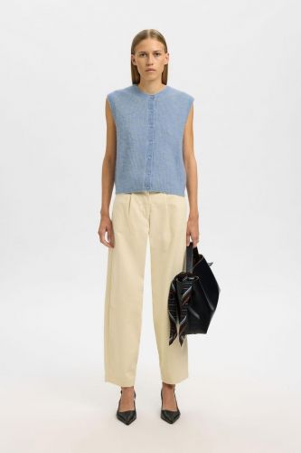 Gilet tricoté bleu ciel SELECTED | Marine