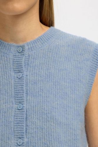 Gilet tricoté bleu ciel SELECTED | Marine