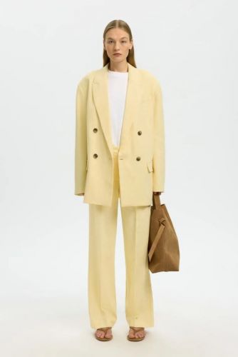 Pantalon droit jaune beurre SELECTED | Marine