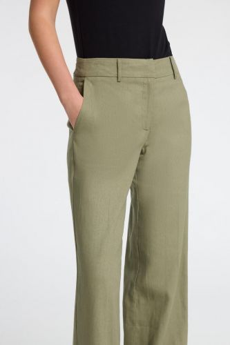 Selected Femme pantalon Kaki femmes (Pantalon jambe droite  - RITA TANIA pant vetiver) - Marine | Much more than shoes