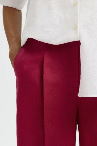 Selected Femme pantalon Fuschia femmes (Pantalon large anémone - LYRA pantalon anémone) - Marine | Much more than shoes