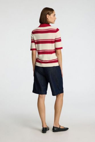 Polo en maille ligné SELECTED | Marine