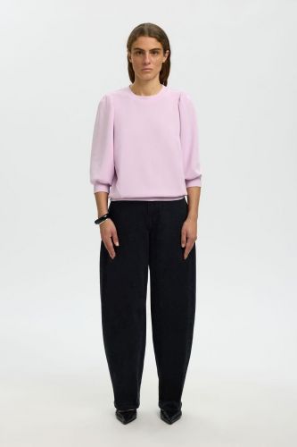 Pull manches 3/4 rose orchidée SELECTED | Marine