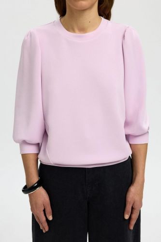Pull manches 3/4 rose orchidée SELECTED | Marine