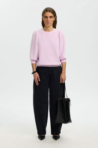 Pull manches 3/4 rose orchidée SELECTED | Marine