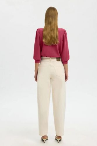 Selected Femme sweat  Fuschia femmes (sweat doux manches ballons anemone - TENNY fushia) - Marine | Much more than shoes