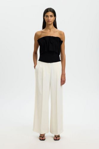 Top bandeau à frous frous noir SELECTED | Marine