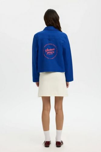 Selected Femme veste Bleu femmes (Veste bleu vif + logo dos - RELAX HOTEL AMOUR) - Marine | Much more than shoes