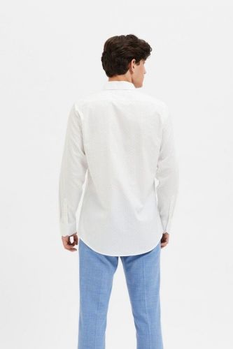 Chemise blanche mini motifs bleus SELECTED | Marine