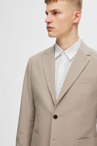 Blazer en seersucker beige SELECTED | Marine