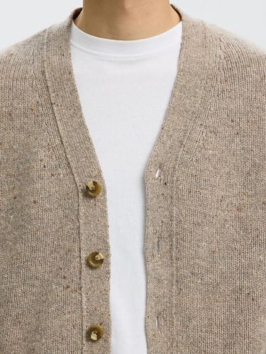 Cardigan à boutons oatmeal SELECTED | Marine