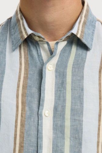 Selected  Homme chemise Bleu-multi hommes (chemise bleu avec lignes claires 100% li - KYLIAN REG blue mirage) - Marine | Much more than shoes