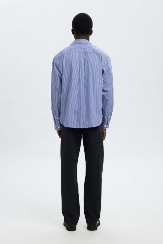 Selected  Homme chemise Bleu hommes (Chemise bleu lignée multi - HENRI medieval blue) - Marine | Much more than shoes