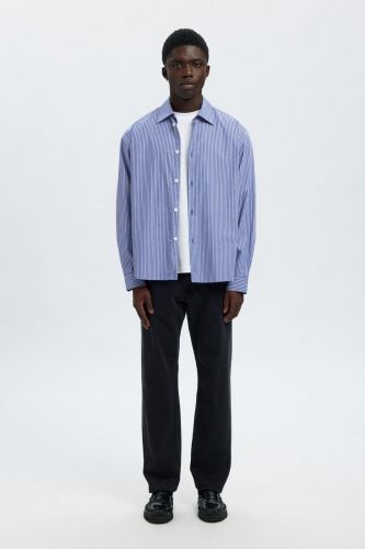 Selected  Homme chemise Bleu hommes (Chemise bleu lignée multi - HENRI medieval blue) - Marine | Much more than shoes