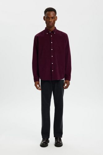 Chemise en velours côtelé cassis SELECTED | Marine