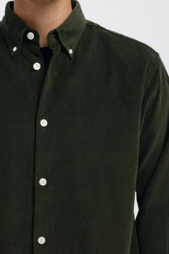 Selected  Homme chemise Vert hommes (Chemise velours cotelé vert foncé - DANNI deep forest) - Marine | Much more than shoes