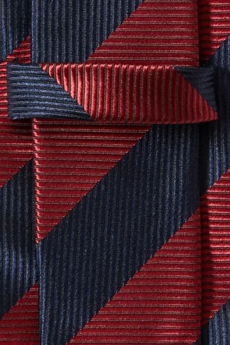 Cravatte lignée rouge & bleu SELECTED | Marine