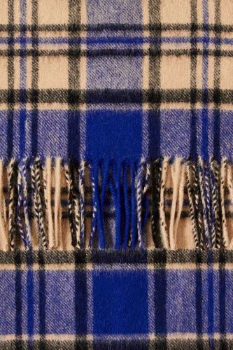 Écharpe en laine à carreaux SELECTED | Marine