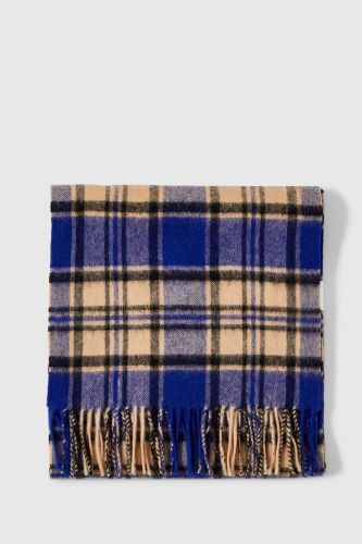 Écharpe en laine à carreaux SELECTED | Marine