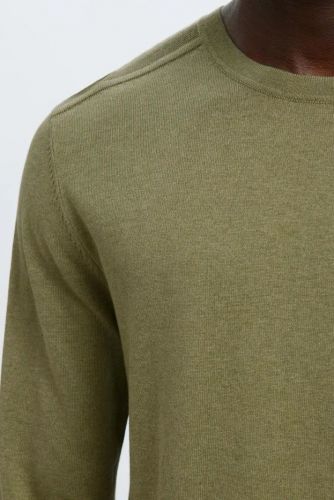 Selected  Homme pull Vert hommes (Iconic col rond vert lichen - BERG col rond vert lichen) - Marine | Much more than shoes