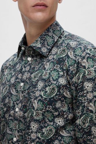 Chemise avec motifs à fleurs SELECTED | Marine