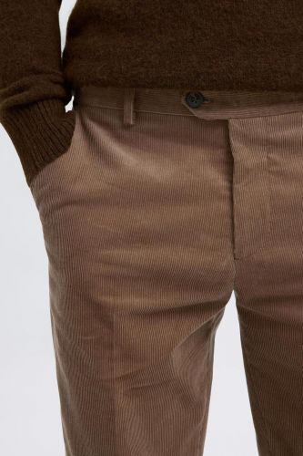 Pantalon en velours brun clair SELECTED | Marine