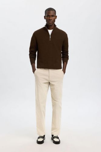 Pantalon beige en velours côtelés SELECTED | Marine