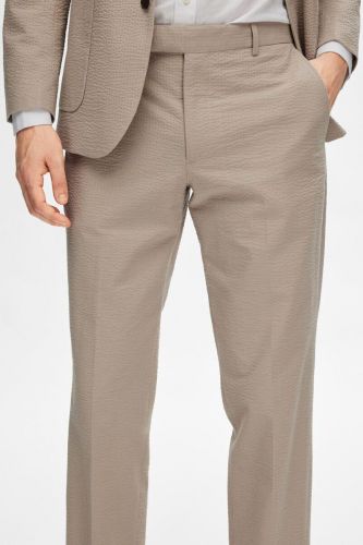 Pantalon en seersucker beige SELECTED | Marine