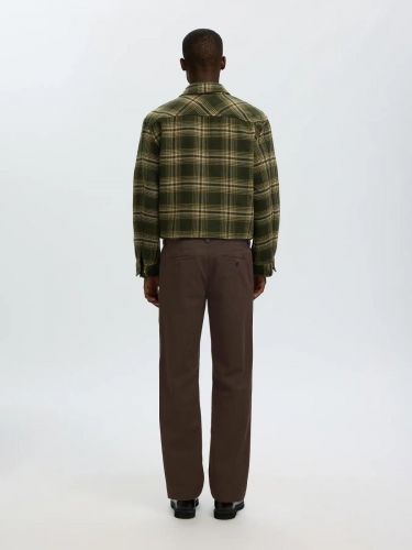 Pantalon droit en velours marron SELECTED | Marine