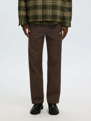 Pantalon droit en velours marron SELECTED | Marine