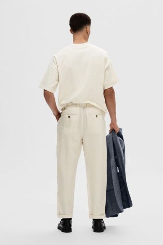 Pantalon en lin blanc SELECTED | Marine
