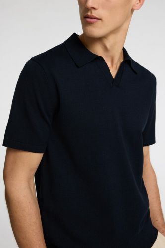 Polo en maille bleu marine SELECTED | Marine