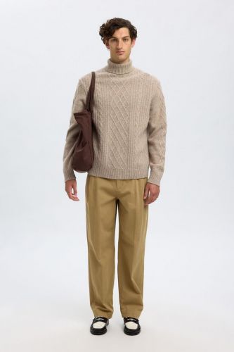 Pull col roulé beige SELECTED | Marine