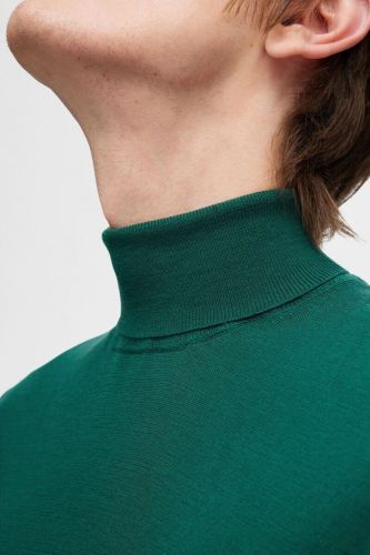 Pull col roulé vert sapin SELECTED | Marine