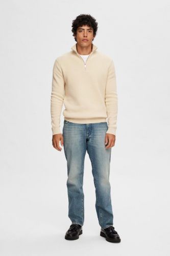 Pull demi-zip beige SELECTED | Marine