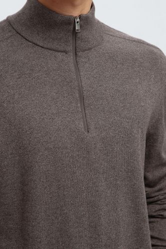 Pull brun demi zip SELECTED | Marine