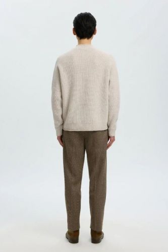 Pull ras-du-cou beige SELECTED | Marine Auvelais 