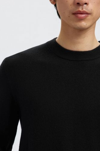 Pull noir 100% mérinos SELECTED | Marine