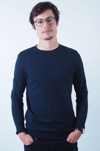 Pull bleu col rond SELECTED | Marine
