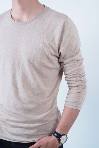 Pull fin beige SELECTED - Homme | Marine