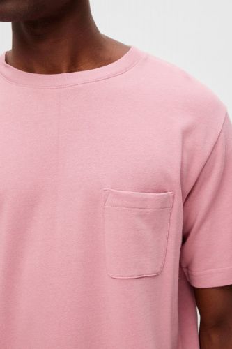 T-shirt rose éponge avec poche SELECTED | Marine