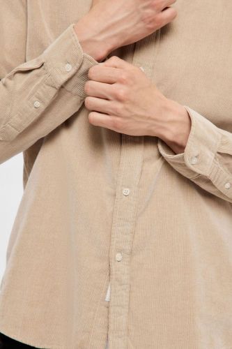 Sur chemise en velours beige SELECTED | Marine