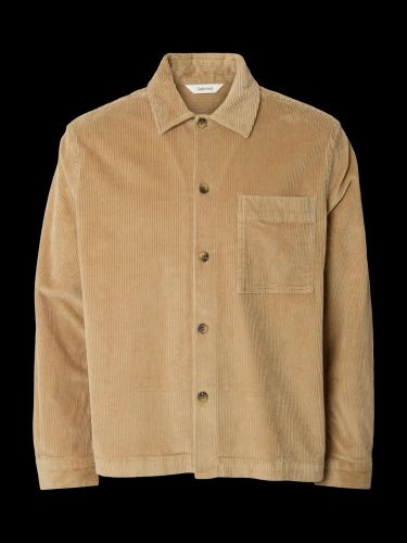 Surchemise en velours beige SELECTED | Marine