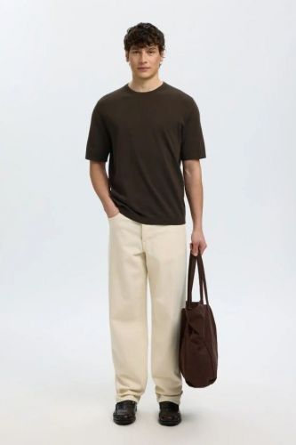 Selected  Homme tee-Shirt Brun hommes (tshirt maille - TORINO chocolat) - Marine | Much more than shoes