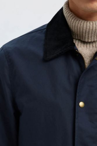 Selected  Homme manteau Bleu hommes (Veste coton wax avec col velours bleu - WALTER sky captain) - Marine | Much more than shoes
