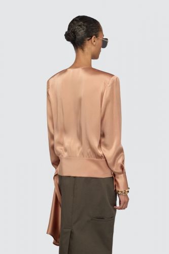 Semi Couture blouse Rose femmes (Drapé cache coeur - CAROLINA M11 champagne rosé) - Marine | Much more than shoes