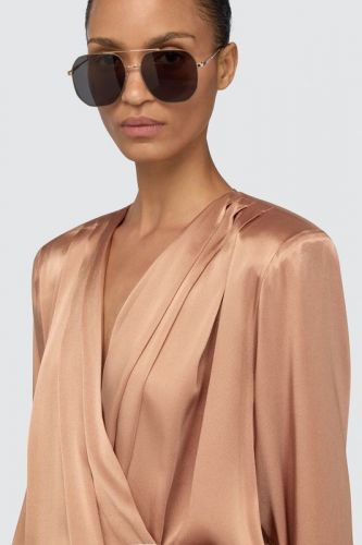 Semi Couture blouse Rose femmes (Drapé cache coeur - CAROLINA M11 champagne rosé) - Marine | Much more than shoes
